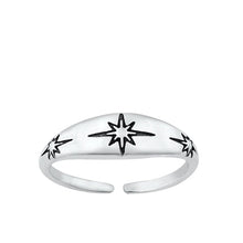 Load image into Gallery viewer, Sterling Silver Oxidized North Star Toe Rings