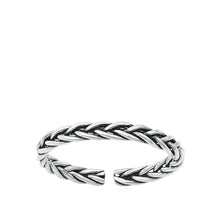 Load image into Gallery viewer, Sterling Silver Oxidized Rope Toe Ring