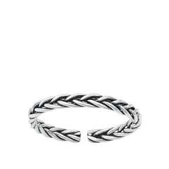 Sterling Silver Oxidized Rope Toe Ring