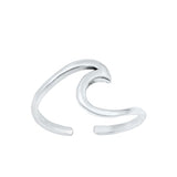 Sterling Silver Oxidized Wave Toe Ring