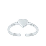 Sterling Silver Oxidized Heart Toe Ring