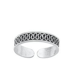 Sterling Silver Oxidized 3.6mm Bali Toe Ring