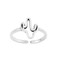 Load image into Gallery viewer, Sterling Silver Oxidized Cactus Toe Ring