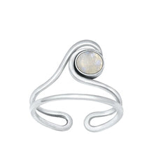 Load image into Gallery viewer, Sterling Silver Oxidized Moonstone Toe Ring-10.7mm