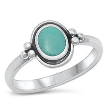 Load image into Gallery viewer, Sterling Silver Genuine Turquoise Stone Ring