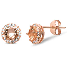 Load image into Gallery viewer, Sterling Silver Halo CZ Stud Earring And Thickness 8.35mm