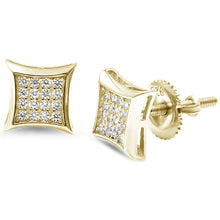 Load image into Gallery viewer, Sterling Silver 8MM Square Micro Pave Modern Stud Earrings