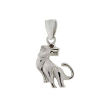 Sterling Silver Panther W. CZ Red Eyes Pendant
