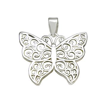 Sterling Silver Filigree Butterfly Pendant
