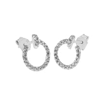 Load image into Gallery viewer, Sterling Silver Nail CZ Small Stud Earrings Diameter-10mm
