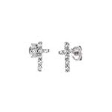 Load image into Gallery viewer, Sterling Silver Cubic Zirconia Cross Stud Earrings