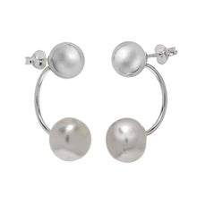 Load image into Gallery viewer, Sterling Silver Bead With Simulated Pearl Earrings Jackets