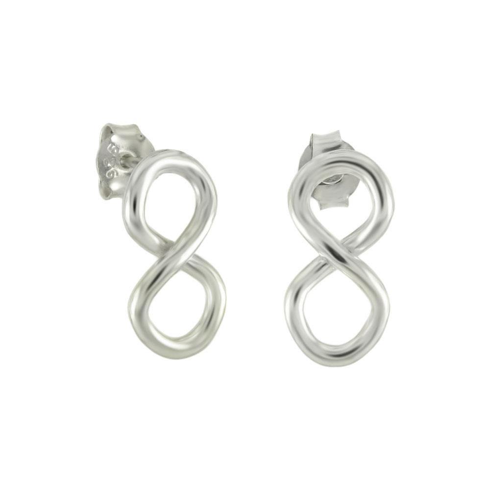 Sterling Silver Infinity Stud Earrings - silverdepot
