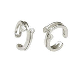 Sterling Silver Ear Cuff With Star And Cubic Zirconia Earrings