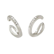 Load image into Gallery viewer, Sterling Silver One Line Cubic Zirconia Ear Cuff Earrings