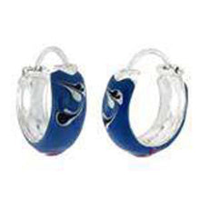 Load image into Gallery viewer, .925 Sterling Silver Enamel Hoop EarringsAnd Width 5mmAnd Diameter 13mm - silverdepot