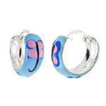 Load image into Gallery viewer, .925 Sterling Silver Enamel Hoop EarringsAnd Width 5.2mmAnd Diameter 15mm - silverdepot