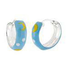 Load image into Gallery viewer, .925 Sterling Silver Enamel Hoop EarringsAnd Width 5.4mmAnd Diameter 17mm - silverdepot