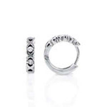 Load image into Gallery viewer, Sterling Silver Cubic Zirconia Huggies Earrings And Width 3 mm