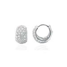 Load image into Gallery viewer, Sterling Silver Cubic Zirconia Huggie Hoop EarringsAnd width 9mm