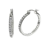 Sterling Silver Cubic Zirconia Eternity Hoop Earrings���And Width 3 mm