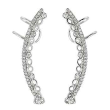 Load image into Gallery viewer, Sterling Silver Stylish Clear Cz Infinity Sign Ear Cuff Earrings with Earring Length of 38.1MM