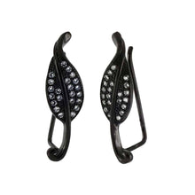 Load image into Gallery viewer, Sterling Silver Stylish Clear Cz Leaf Ear Cuff Earrings with Earring Length of 22.23MM