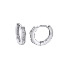 Load image into Gallery viewer, Sterling Silver Cubic Zirconia Huggie EarringsAnd Width 2.2 mm