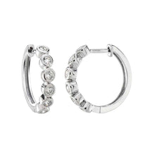 Load image into Gallery viewer, Sterling Silver Cubic Zirconia Huggie EarringsAnd Width 3.8 mm