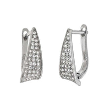 Load image into Gallery viewer, Sterling Silver Cubic Zirconia 6mm Pave French Clip Earring