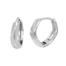 Load image into Gallery viewer, Sterling Silver Rhodium Square Huggie Hoop Earrings Width-3.5mm, Diameter-14mm