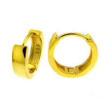 Load image into Gallery viewer, Sterling Silver 4mm Plain Gold Plated Huggie Hoop Earrings