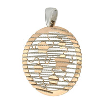 Load image into Gallery viewer, Sterling Silver Two Tone 3D Laser Cut Rose Gold Plated Pendant - silverdepot