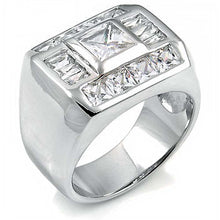 Load image into Gallery viewer, Sterling Silver Cubic Zirconia Princess &amp; Baguette CZ Man RingAnd Weight 15.2gramAnd Width 16mm