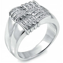 Load image into Gallery viewer, Sterling Silver Cubic Zirconia CZ Man RingAnd Weight 13gramAnd Width 14mm