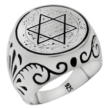 Load image into Gallery viewer, Sterling Silver Star of David Oxidized Ring