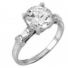 Load image into Gallery viewer, Sterling Silver Stylish Ring with 8MM Round CzAnd Ring Width of 8MM
