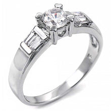 Load image into Gallery viewer, Sterling Silver Stylish Baguette Set Cz and Prong Set Cz Ladies Fashion Ring with Ring Width of 5MM