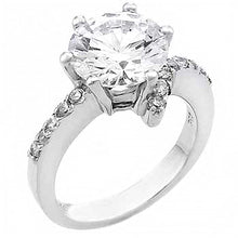 Load image into Gallery viewer, Sterling Silver Ladies Fashionable Ring with Pave Set Cz and Prong Set CzAnd Ring Width of 7MM