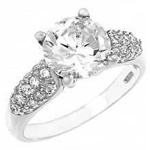 Load image into Gallery viewer, Sterling Silver Fancy Engagement Ring with an 8MM Prong Set CzAnd Ring Width 8MM