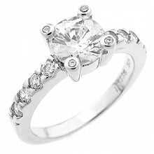 Load image into Gallery viewer, Sterling Silver Ladies Fashionable Ring with Pave Set Cz and an 8MM Prong Set CzAnd Ring Width of 7MM