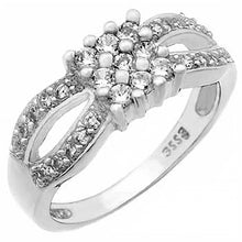 Load image into Gallery viewer, Sterling Silver Split Band Ring with White CzAnd Ring Width of 8MM