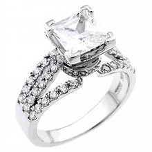 Load image into Gallery viewer, Sterling Silver Princess Ring with 7x7 Cz in the Center And Ring Width of 8.5MM