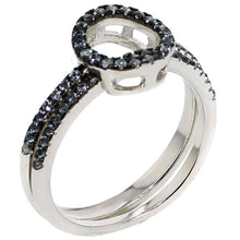 Load image into Gallery viewer, Sterling Silver Center Circle Ring Nano Stone CZ Ring Sets with Ring Width of 9MM