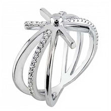 Load image into Gallery viewer, Sterling Silver SnowFlake Cubic Zirconia Ring