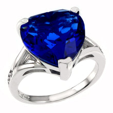 Load image into Gallery viewer, Sterling Silver Blue Tanzanite Heart Ring
