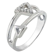 Load image into Gallery viewer, Sterling Silver Double Triangle CZ Ring