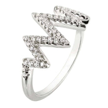 Load image into Gallery viewer, Sterling Silver Cubic Zirconia Zig Zag Ring