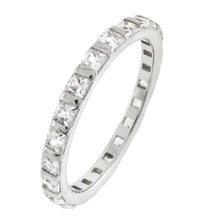Load image into Gallery viewer, Sterling Silver Princess Cut CZ Eternity RingAnd Width 2.1mm