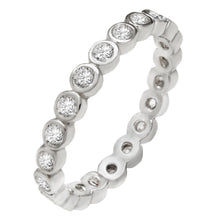 Load image into Gallery viewer, Sterling Silver Round CZ Bezel Set Band Ring Width-2.8mm